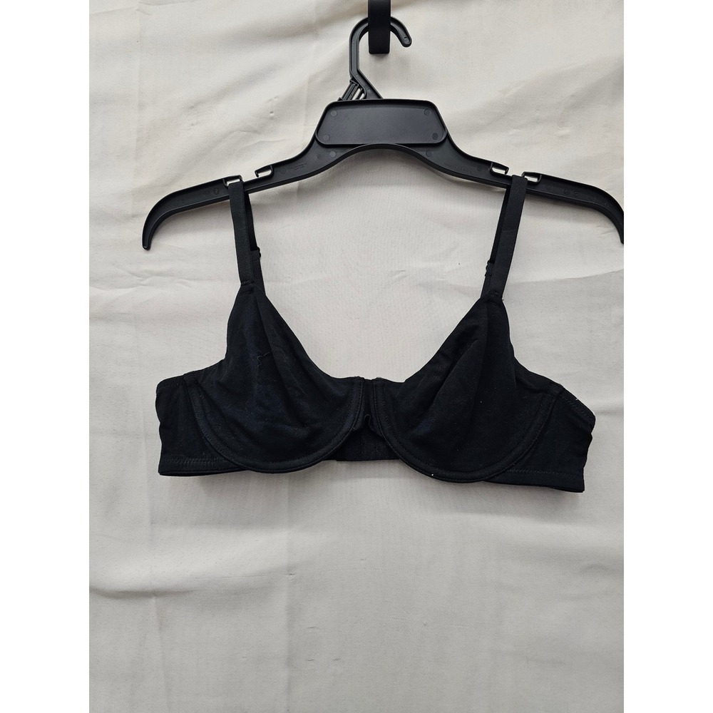 Auden Womens Unlined Underwire Demi Bra Black Cotton Blend Casual Size 36B
